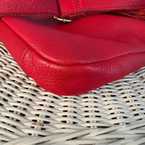 Fossil Erin Foldover Crossbody Bag Red Leather - Picture 9 of 12